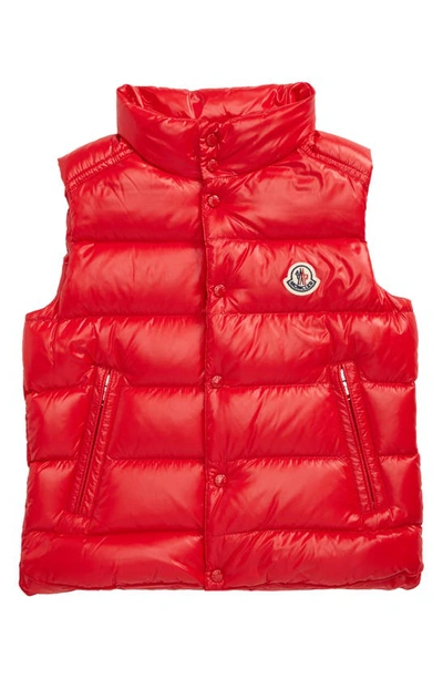 Shop Moncler Kids' Tib Quilted Down Vest In Red