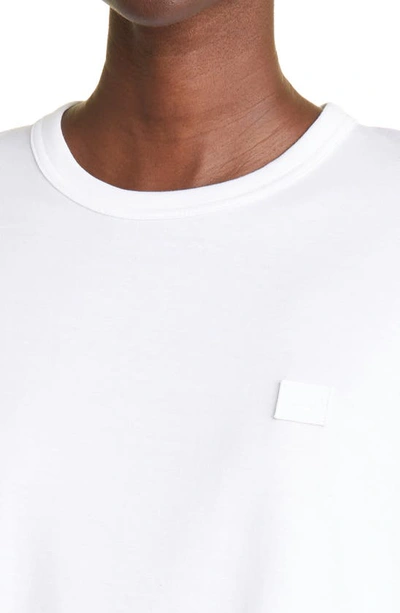 Shop Acne Studios Eisen Face Patch Organic Cotton T-shirt In Optic White