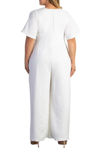 Shop Kiyonna Karina Crepe Jumpsuit In Ivory