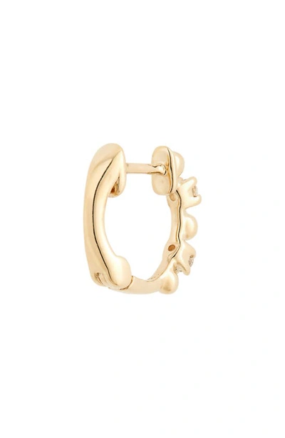 Dana Rebecca Designs Poppy Rae Alternating Pebble & Diamond Huggie Hoop Earrings In Yellow Gold