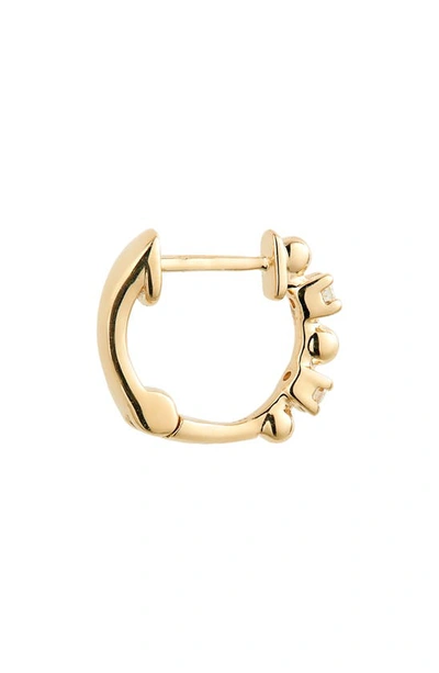Dana Rebecca Designs Poppy Rae Alternating Pebble & Diamond Huggie Hoop Earrings In Yellow Gold