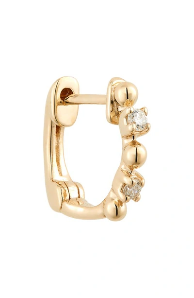 Dana Rebecca Designs Poppy Rae Alternating Pebble & Diamond Huggie Hoop Earrings In Yellow Gold