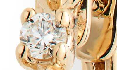 Dana Rebecca Designs Poppy Rae Alternating Pebble & Diamond Huggie Hoop Earrings In Yellow Gold
