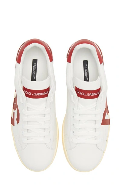 Shop Dolce & Gabbana Portofino Sneaker In White/ Poppy