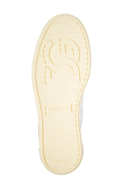 Dolce & Gabbana Logo-print Lace-up Sneakers In White/ Poppy