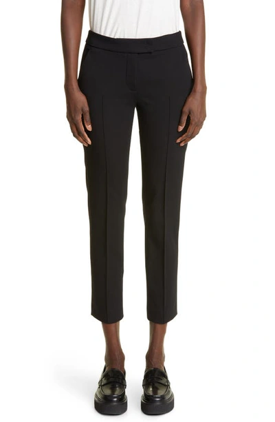 Akris Punto Ferry High-waist Straight-leg Cropped Jersey Pants In Black