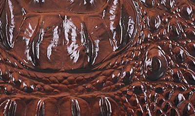 Shop Brahmin Lorelei Croc Embossed Leather Shoulder Bag In Pecan