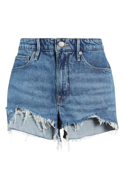Shop Good American Good Girlfriend Cutoff Denim Shorts In Indigo109