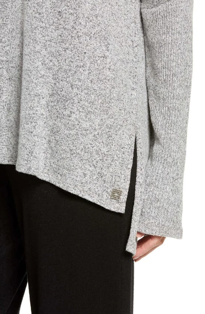 Shop Natori V-neck Knit Tunic In Ht. Grey