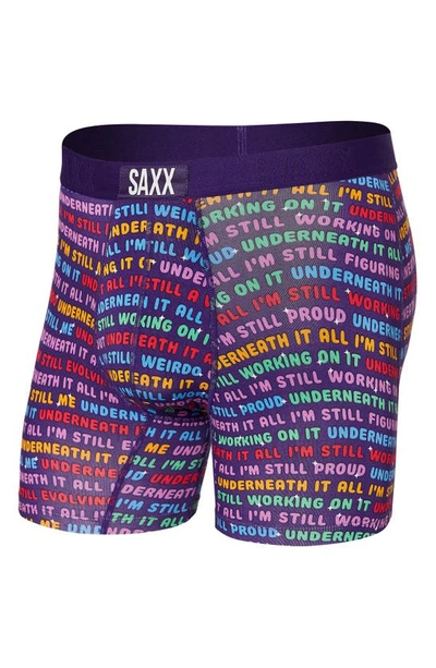 Shop Saxx Vibe Performance Boxer Briefs In Underneath It All- Multi