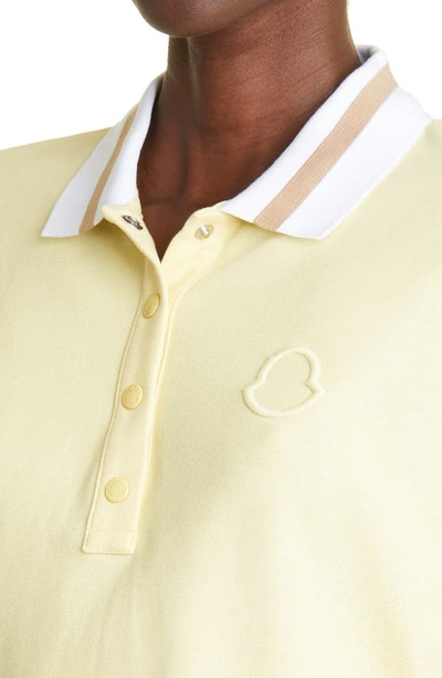 Shop Moncler Tipped Cotton Piqué Polo In 113 Yellow