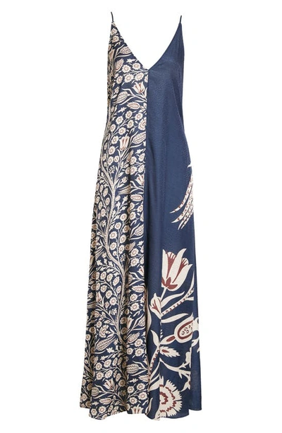 Shop Ted Baker Lucyle Contrast Panel Maxi Dress In Dark Navy