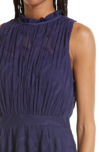 floryah embroidered midi dress with tiered skirt