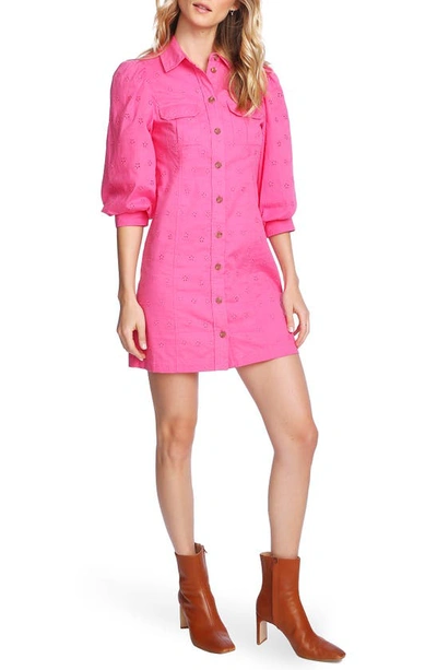 Shop Court & Rowe Eyelet Shirtdress In Vineyard Pink