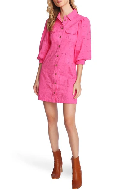 Shop Court & Rowe Eyelet Shirtdress In Vineyard Pink