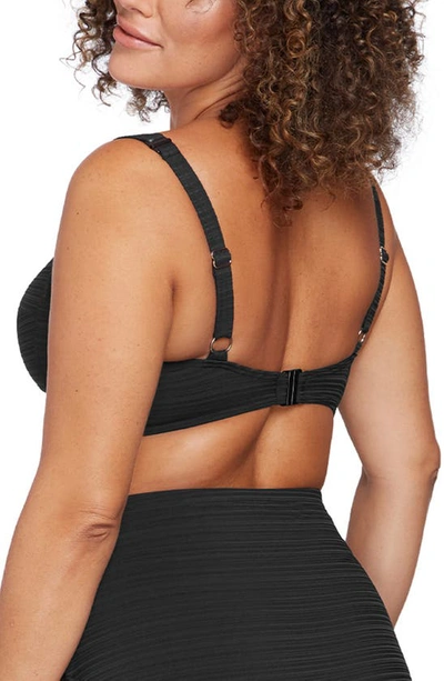 Artesands Plus Size Botticelli Wire-free Convertible-strap Bikini Top In Black