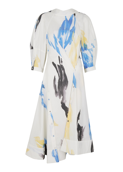 Shop 3.1 Phillip Lim / フィリップ リム White Printed Cotton-blend Midi Dress In Multicoloured