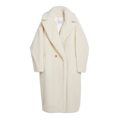 Max Mara Teddy Bear Icon Wool And Alpaca Blend Coat In White