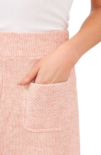 Shop Cece Rib Knit Flare Leg Pants In Misty Pink
