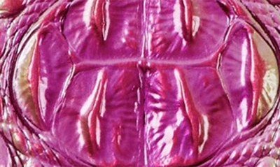 Shop Brahmin Small Caroline Croc Embossed Leather Satchel In Limeade Ombre Melbourne