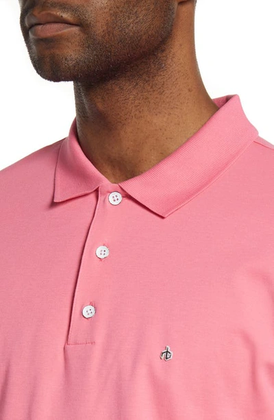 Rag & Bone Interlock Slim Fit Performance Polo In Pink