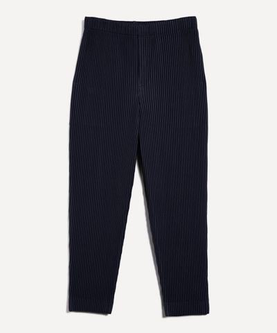 Shop Issey Miyake Core Straight Leg Trousers In Navy