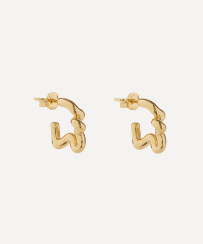 Shop Missoma Gold-plated Vermeil Silver Squiggle Mini Hoop Earrings