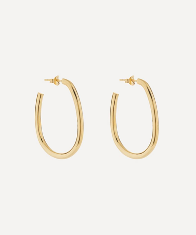 Shop Otiumberg Gold Plated Vermeil Silver Large Oval Hoop Earrings