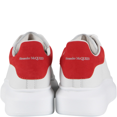 Shop Alexander Mcqueen Oversized Sneakers In White/lust Red