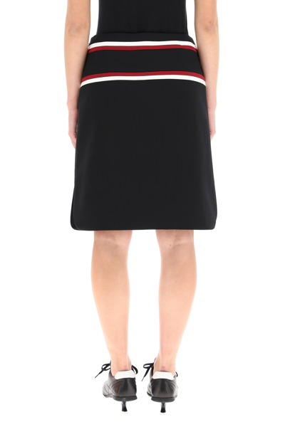 Shop Miu Miu Sporty Skirt In Lux Fleece In V Nero Cerise