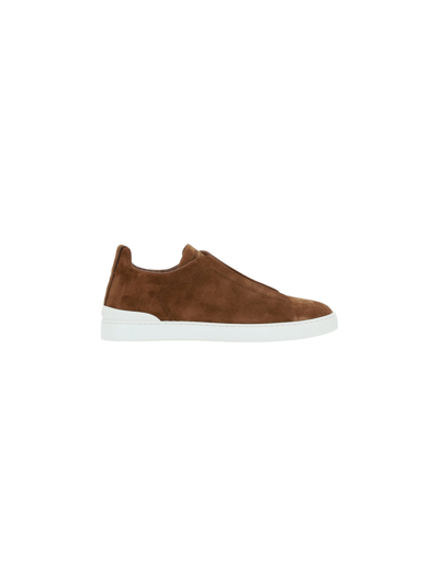 Shop Ermenegildo Zegna Sneakers  In Brown