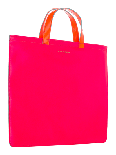 Shop Comme Des Garçons Fluo Slim Tote In Pink Yellow