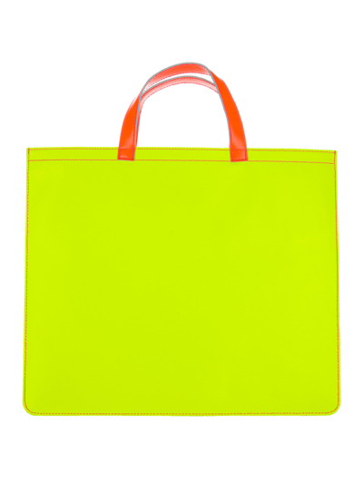 Shop Comme Des Garçons Fluo Slim Tote In Pink Yellow