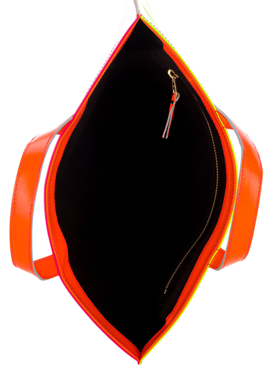 Comme Des Garçons Fluo Slim Tote In Pink Yellow