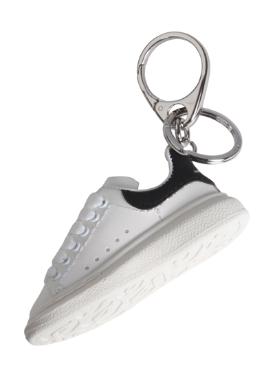 Shop Alexander Mcqueen Oversize Sneaker Keyring In Bianco/nero