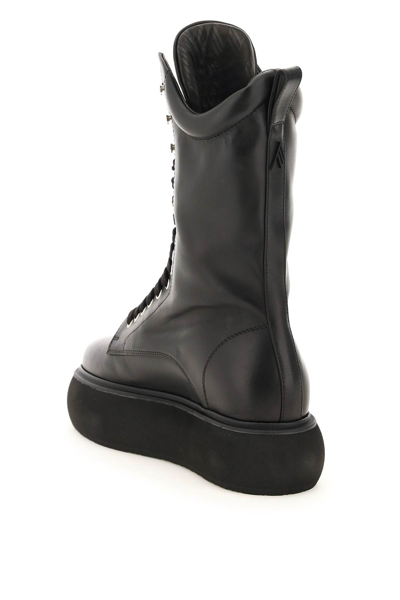 Shop Attico Selene Leather Flatform Boots