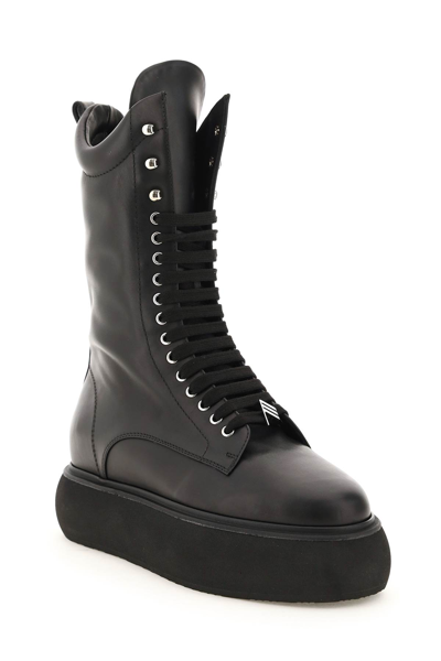 Shop Attico Selene Leather Flatform Boots