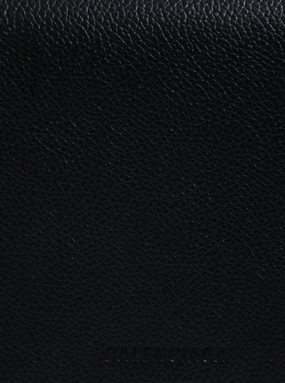 Shop Balenciaga Rectangular Black Leather Crossbody Bag In Nero