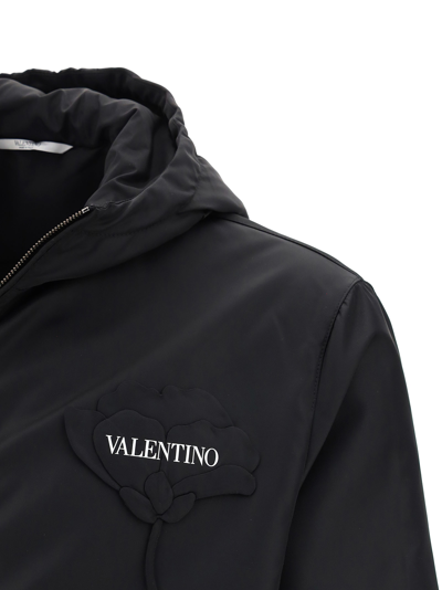 Shop Valentino Windbreaker Jacket In Nero