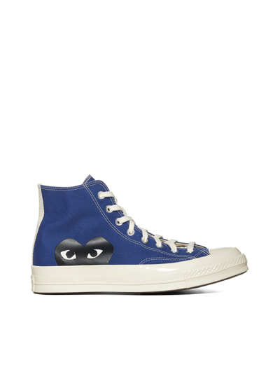 Shop Comme Des Garçons Play Sneakers In Blue