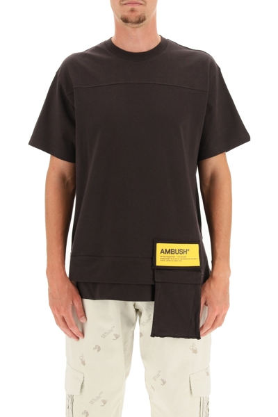 Shop Ambush T-shirt Waist Pocket In Chocolate