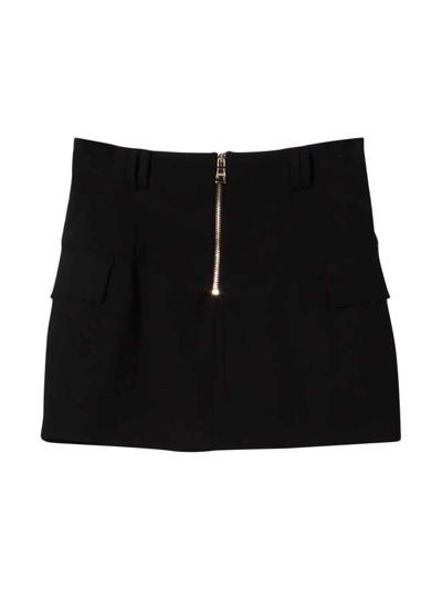 Shop Balmain Black Skirt With Application In (nero)