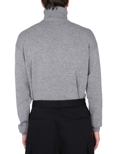 Off-white Basic Knit Turtleneck Sweater In Grigio