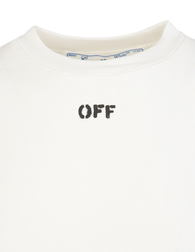 OFF-WHITE WOMAN WHITE CASUAL CROPPED T-SHIRT 