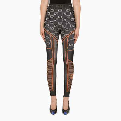 Shop Gucci Gg Jacquard Jersey Leggings In Black