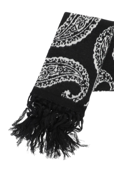 Shop Fourtwofour On Fairfax Paisley Scarf In Nero
