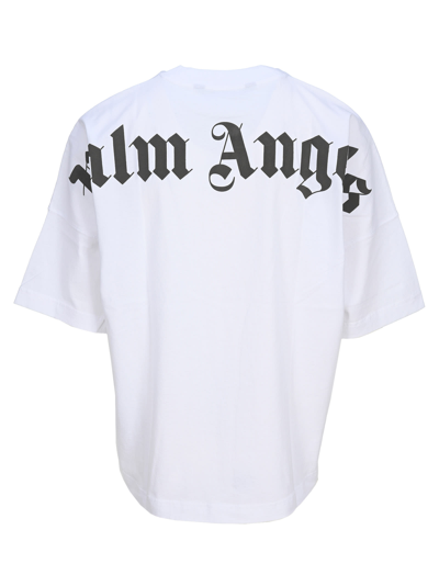 Shop Palm Angels Logo-print Short-sleeve T-shirt In White Black