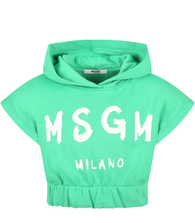 Shop Msgm Sleeveless Sweatshirt In Green