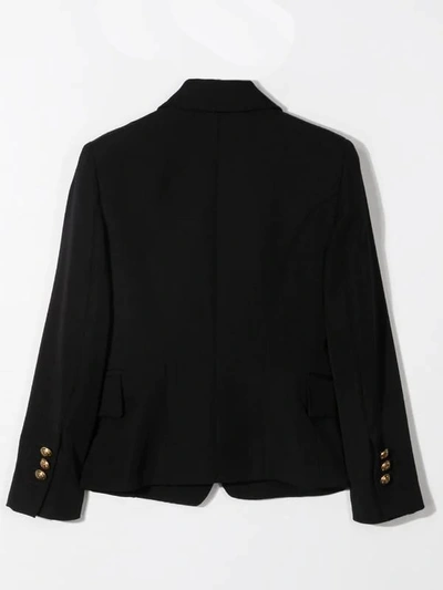 Shop Balmain Double-breasted Tailored Blazer In Black