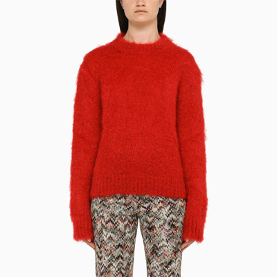 Shop Marni Red Mohair Sweater